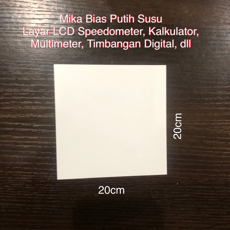 Mika Bias Putih Susu 20cm x 20cm Universal Speedometer Kalkulator Multimeter Layar LCD Display Pembi