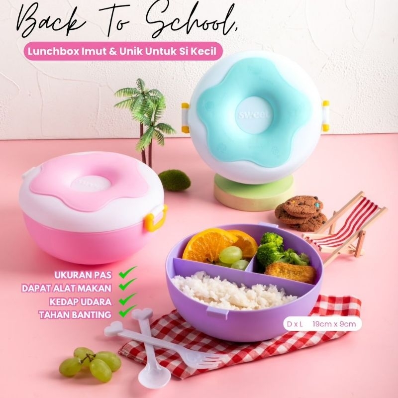 Lunch Box Donat Sekat Kotak Bekal