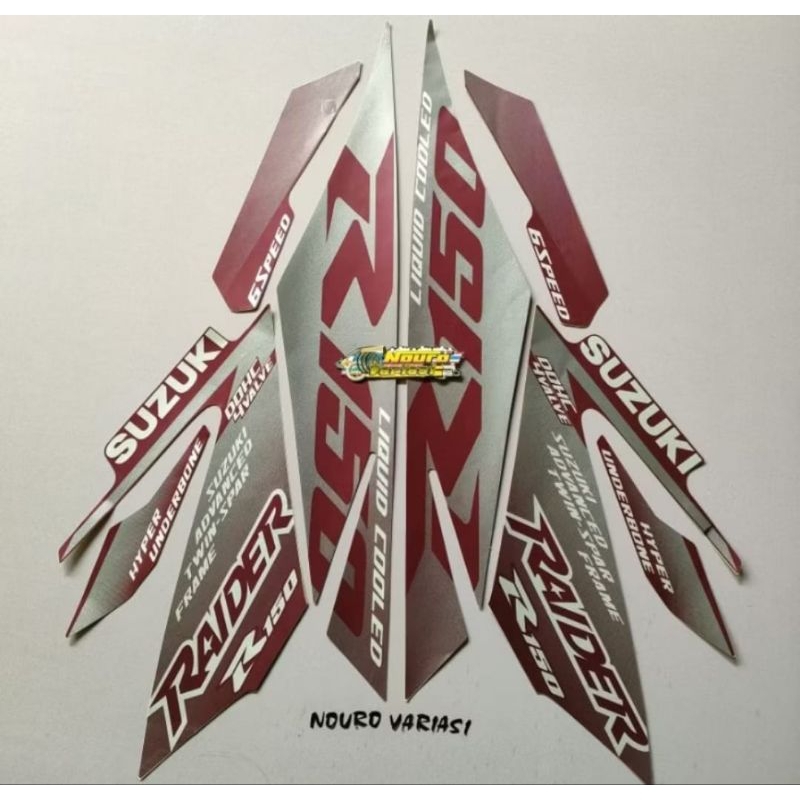 Stiker striping Suzuki Satria Fu raider facelift 2022 2023 silver merah Lis body motor standar
