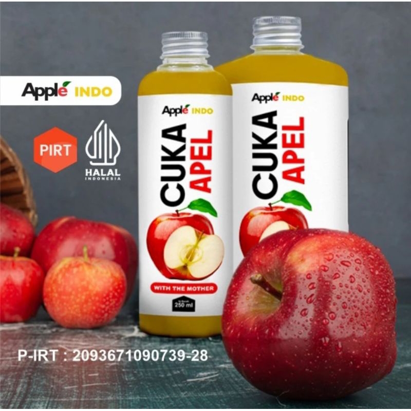 

Apple Indo - Cuka Apel Original Untuk Diet 1000 Gram - Origanic Apple Cider Vinegar Premium With Mother 2 X 500 ML