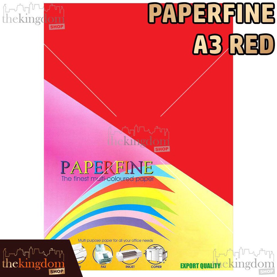 

Baru Paperfine Kertas HVS Warna A3 Red Merah Isi 1 Lembar F49