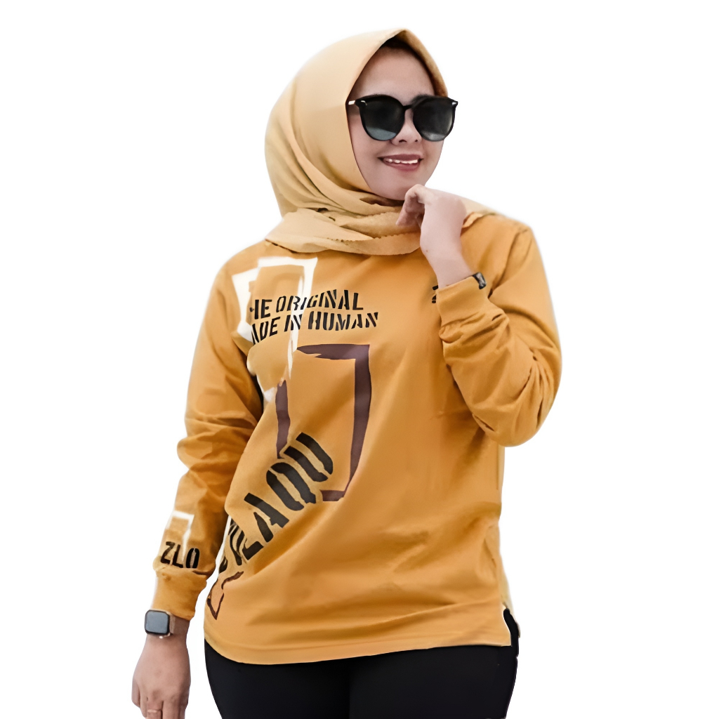 Zolaqu original kaos atasan baju zolaqu zolaku wanita perempuan cewek dewasa sablon lengan panjang