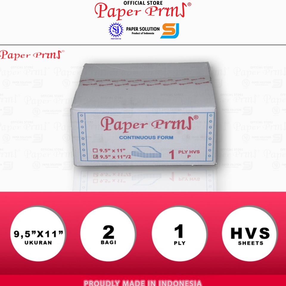 

Terkini Paperpryns Kertas Continuous Form 1PLY HVS 95 x 112 Bagi 2 I86