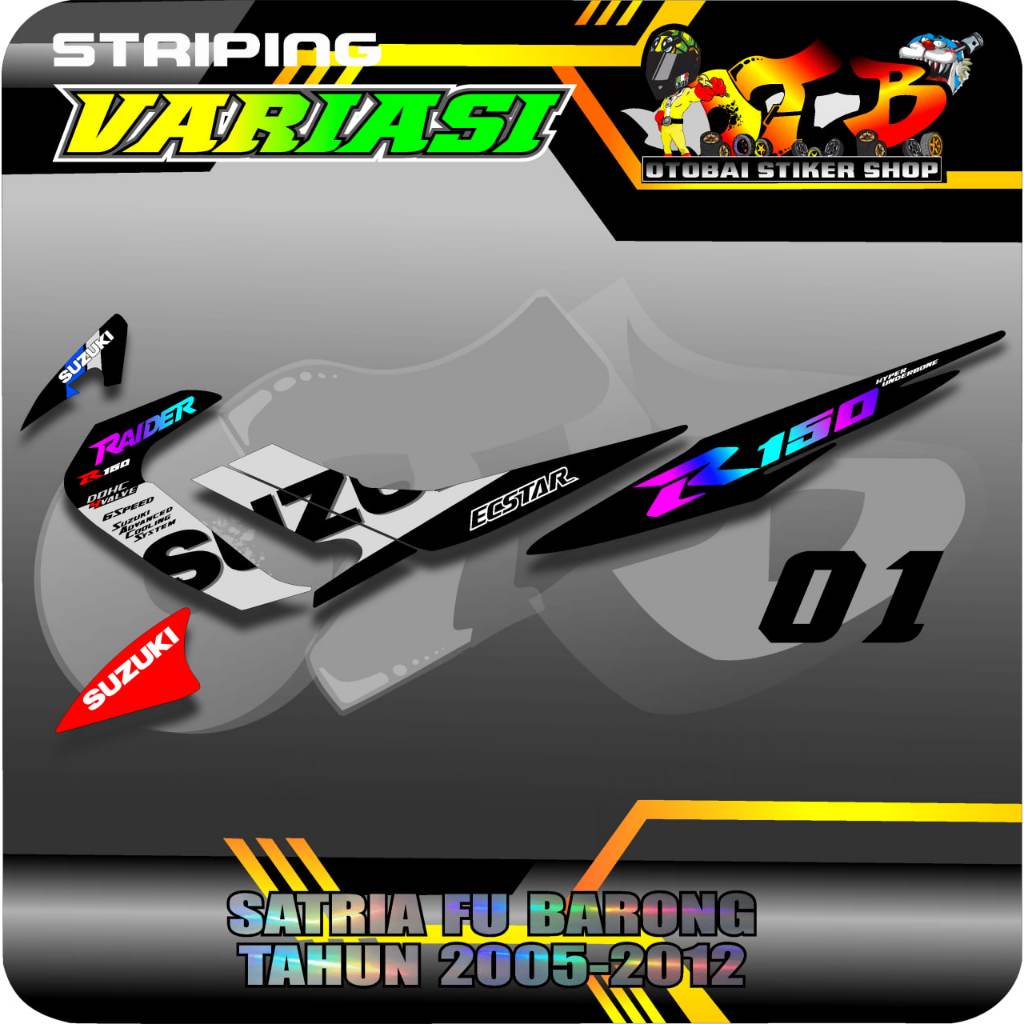 Striping Satu Set Suzuki Satria FU Barong Motif Satria RAIDER R150 Tahun 2005-2012