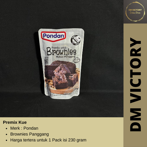 

Pondan Brownies Kukus / Panggang Pouch isi 230gr / Premix Kue Brownies / Brownies Panggang