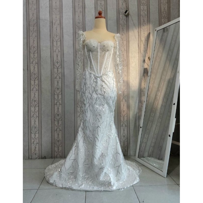 Gaun duyung ekor singer penyanyi / dress spingle murah / baju pesta mewah
