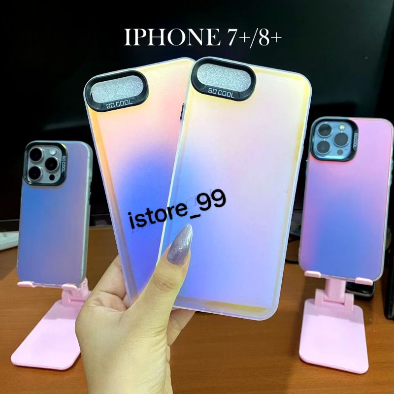 SLICON/CASE IMD SILVER AURORA FOR IPHONE 7 PLUS/8 PLUS CASE IMD HOLOGRAM SILVER AURORA