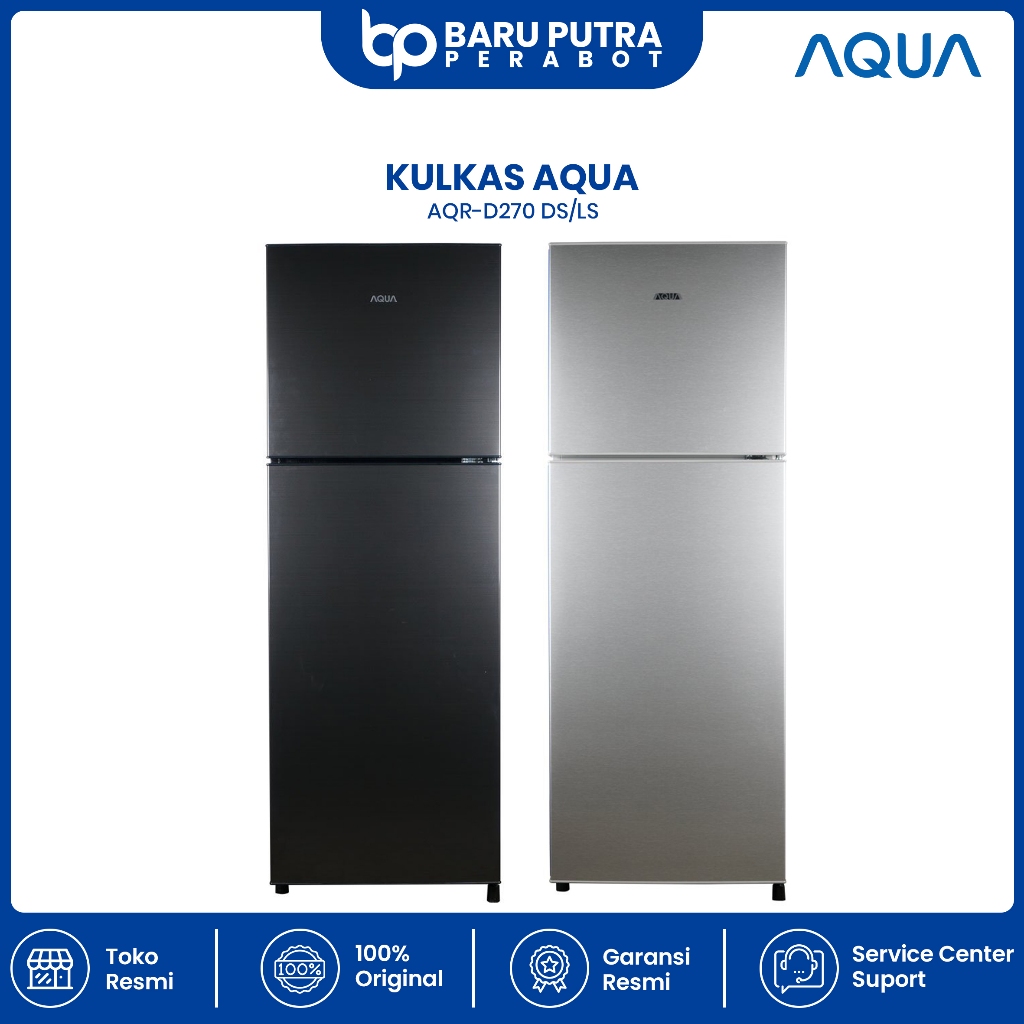 AQUA JAPAN AQR-D270(DS/LS) Kulkas 2 Pintu 220 Liter
