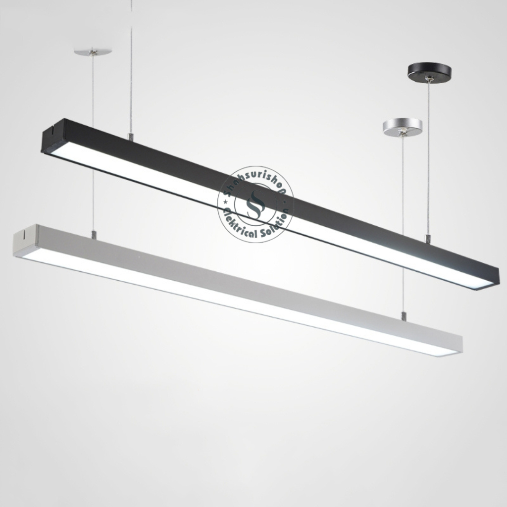 KAP LAMPU GANTUNG KANTOR LED T8 120CM 1X18W 2X18W TL LINEAR
