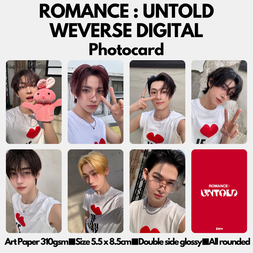 [KUKIRA] Photocard Jungwon Heeseung Jay Jake Sunghoon Sunoo Ni-ki Engene Romance Untold Weverse