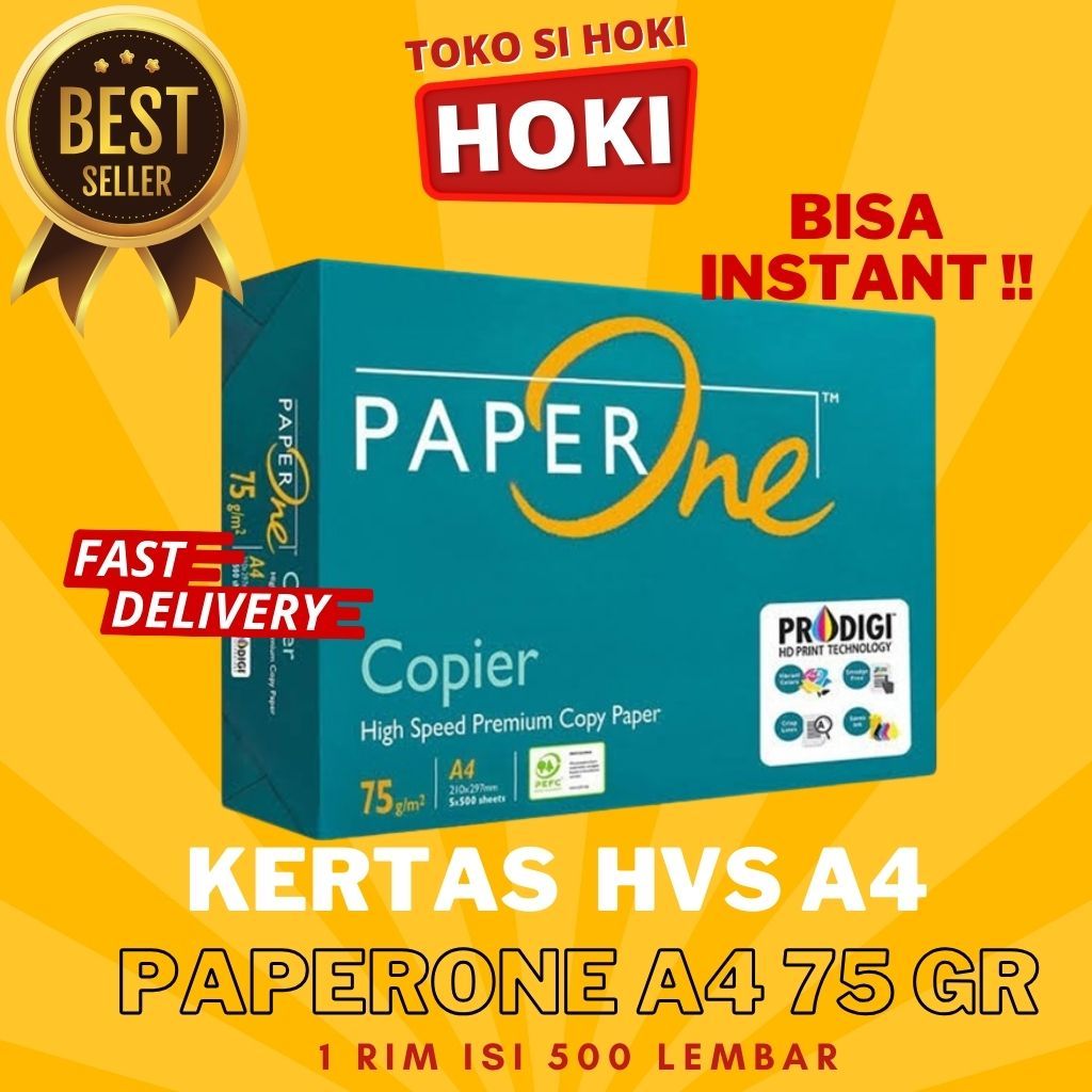 

PaperOne Kertas A4 75gr Copier 1 Rim (500 lembar) Kertas HVS
