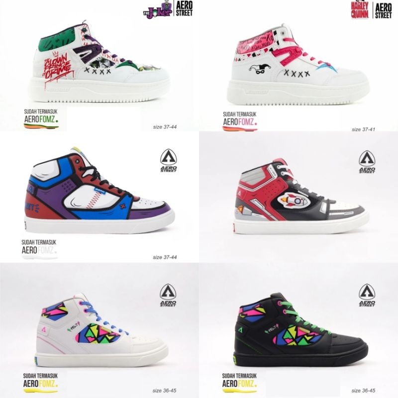 Aerostreet x Joker | Aerostreet x Harley Quinn | Aerostreet Thermochromic | Aerostreet x Volt | Aero