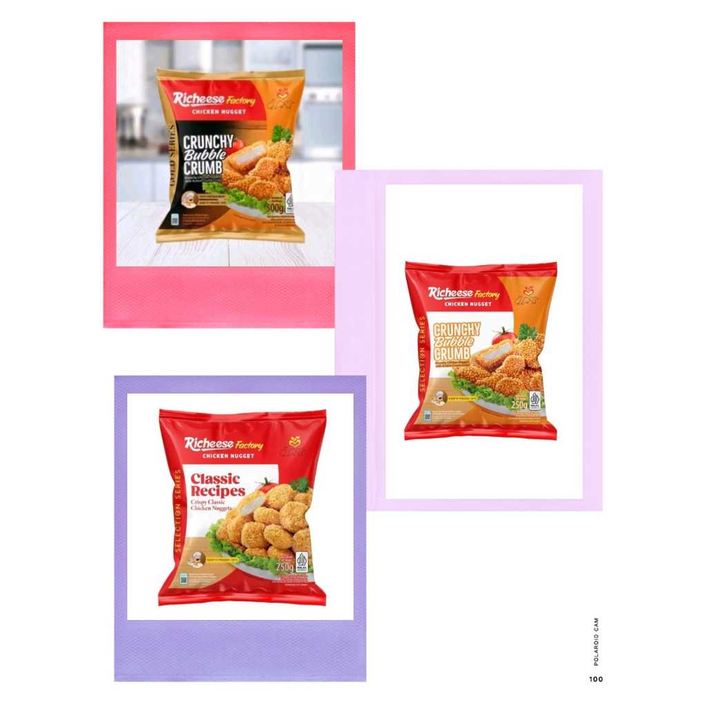 

Richeese Factory Chicken Nugget Crunchy Bubble Crumb Classic Original Naget Nuget Ayam Halal BPOM