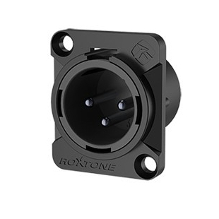 Soket XLR Male Roxtone / Soket Casis Canon Jantan Kaki Timah Hitam Matrix RX3MD-BT Original Roxtone