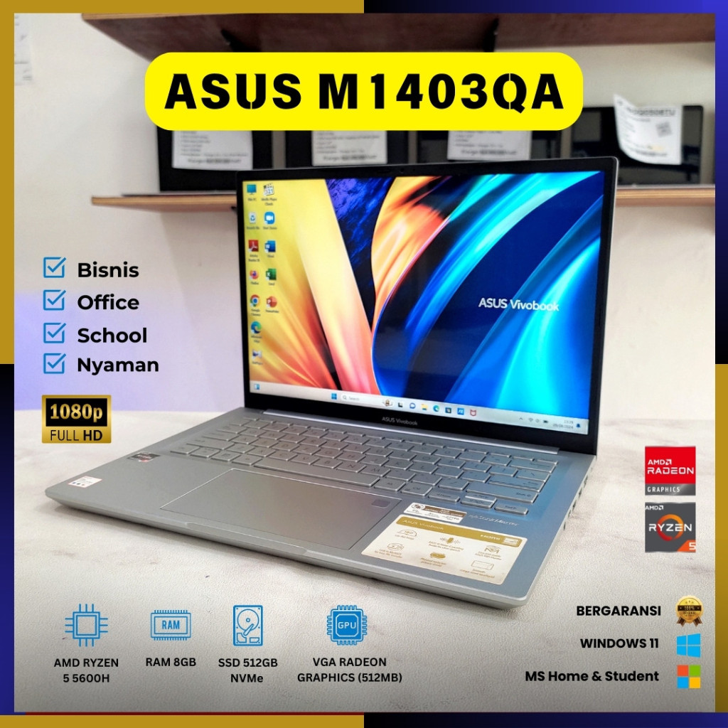 Laptop Second ASUS VIVOBOOK M1403QA | RAM 8GB / SSD 512GB NVMe (AMD Ryzen 5 5600H)