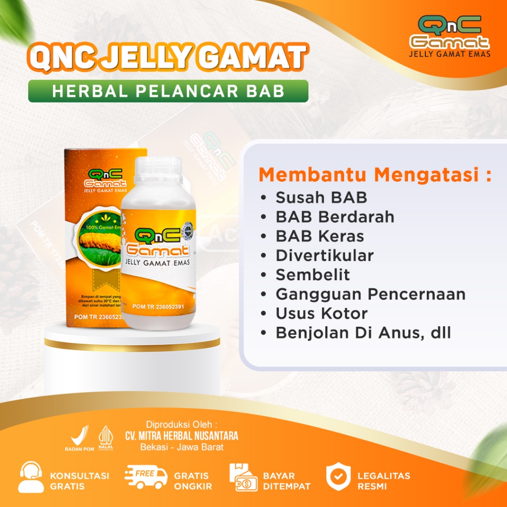Obat Pelancar Bab Buang Air Besar Hircshprung Bab Berdarah Nyeri Perut - Qnc Jelly Gamat Asli