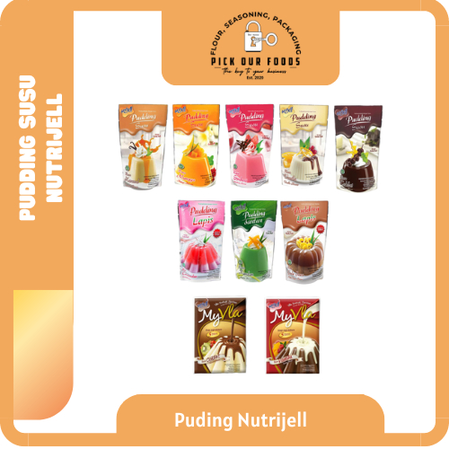 

Nutrijell Puding Susu Vanilla Coklat Mangga Strawberry | Pudding Susu Nutrijell