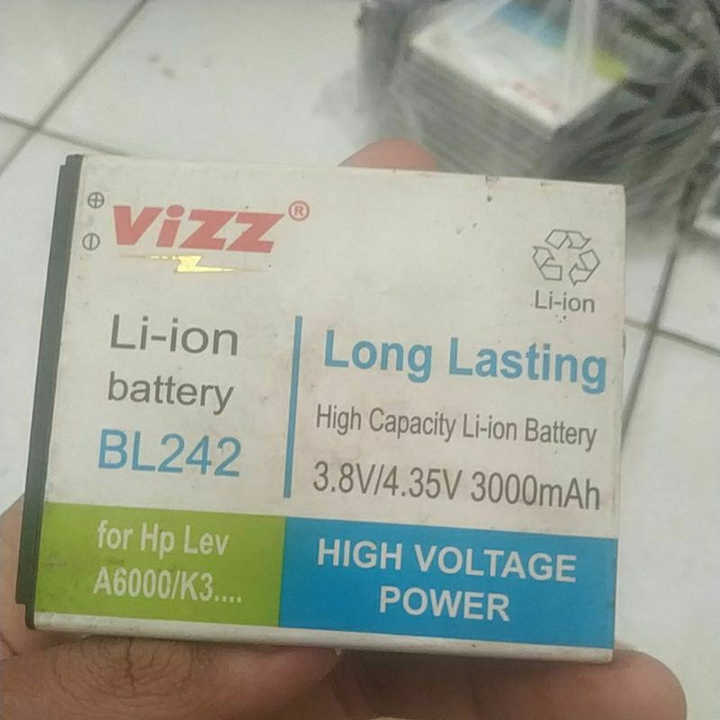 Baterai bekas cabutan Vizz Double Power Lenovo BL242 A6000 A6010