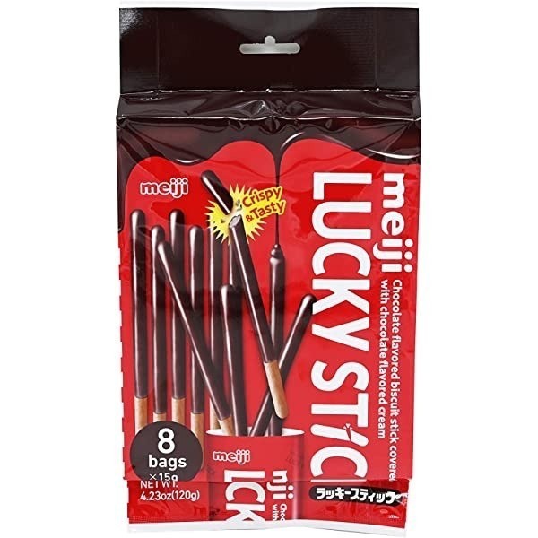 

meiji biscuit lucky stick chocolate 8x15gr