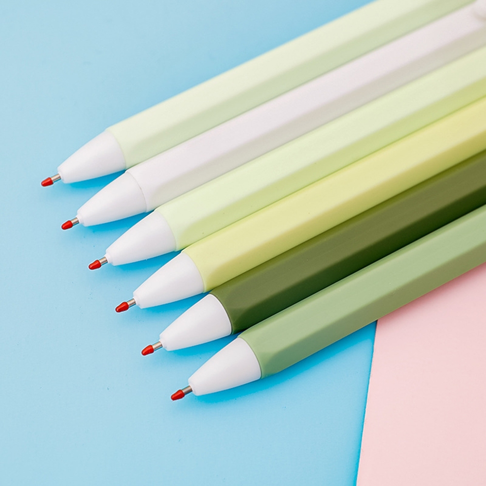 

D3W! [COD] 6 buah pulpen gel netral dalam kotak pulpen tekan seri warna Morandi 0,5mm ST ujung pena