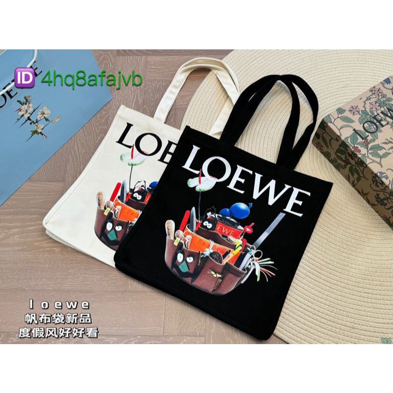 Original Loewe Canvas Bag Vacation Style Shopping Bag