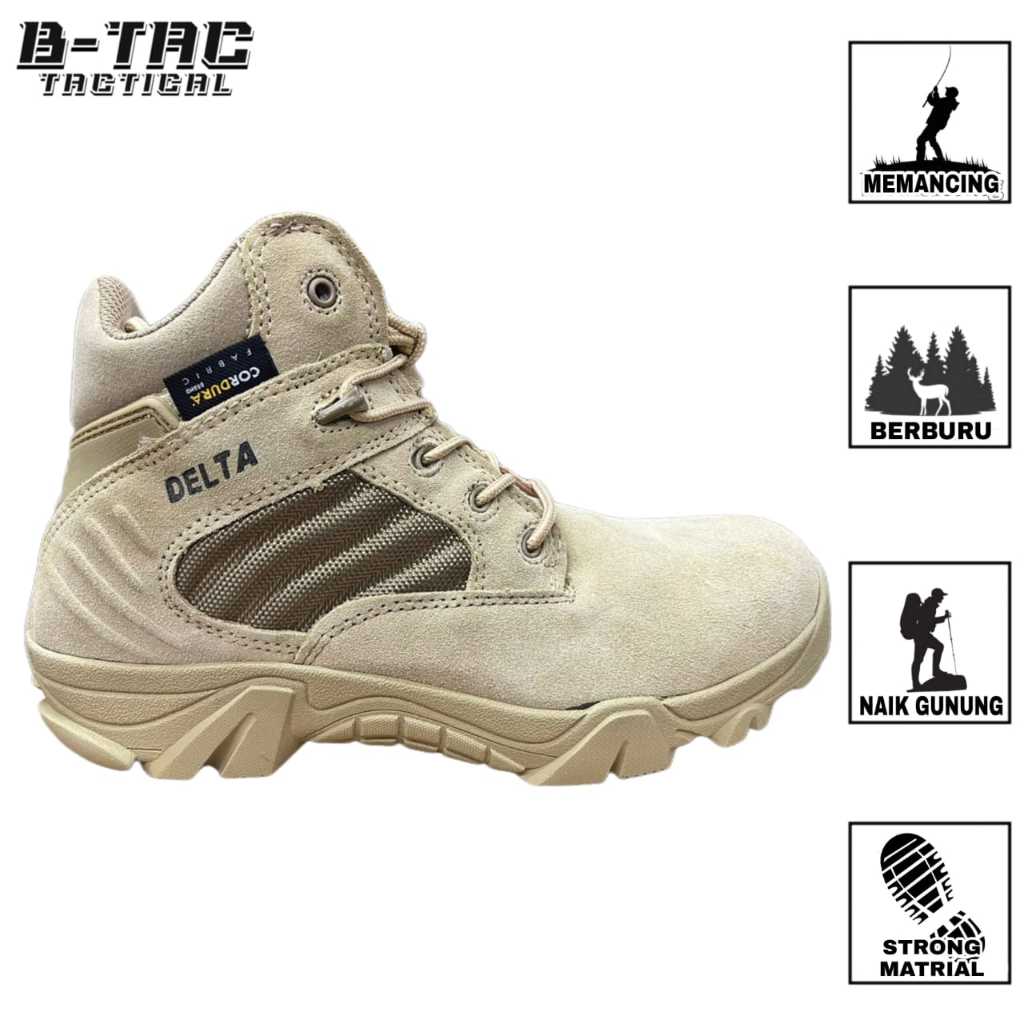 [S.516 CP] Sepatu Pria 6 Inch Sepatu Pria Tactical IMPORT/Sepatu Tactical 516 6inc Warna Cream[khaki