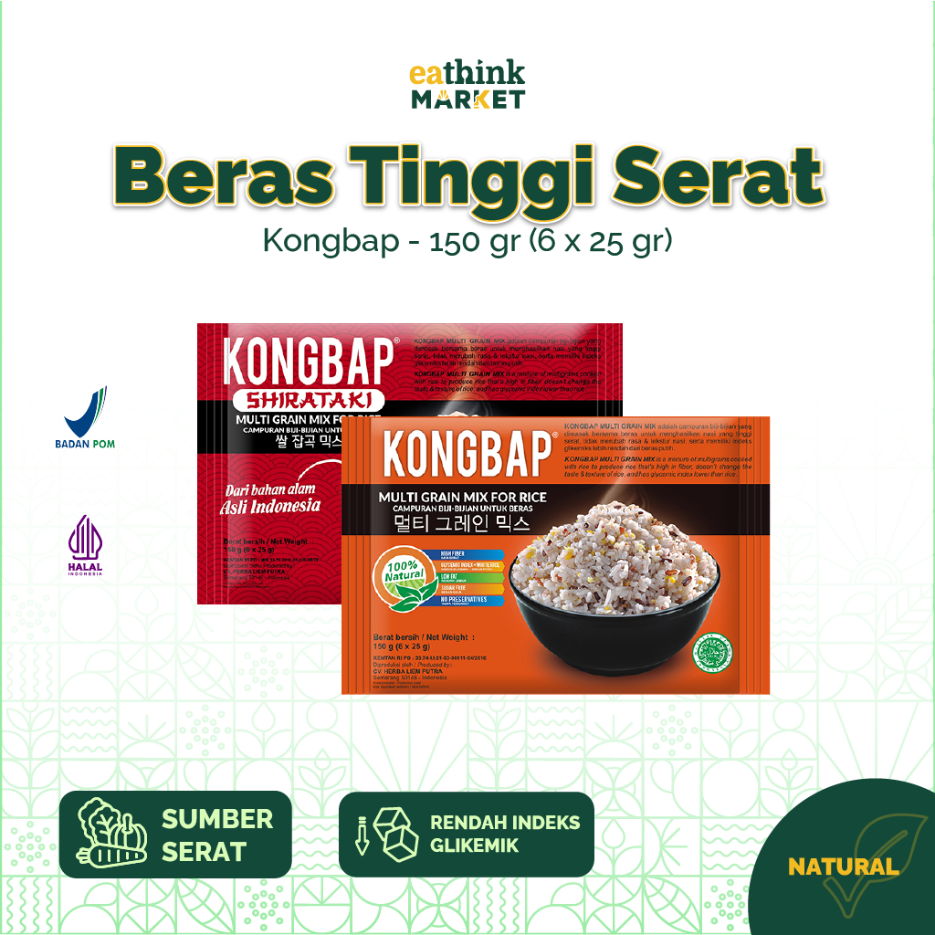 

Beras Multi Grain Mix Dengan Tinggi Serat - Kongbap 6 x 25 g