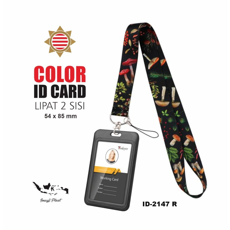 

Lanyard 2 cm Plus Casing Horder 2 sisi Id Card - Paket 1 Polos - paket 2 id card