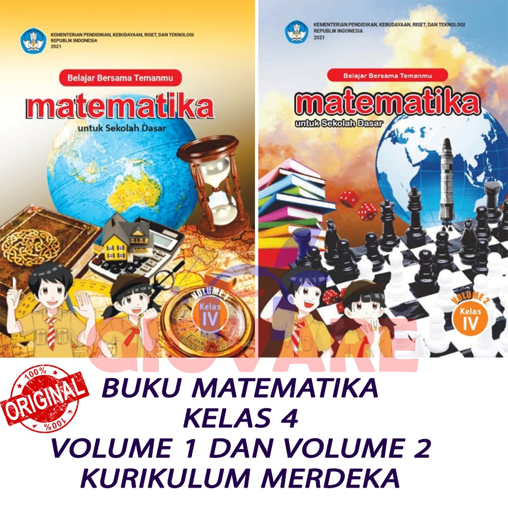 BUKU MATEMATIKA KELAS 4 KURIKULUM MERDEKA | MTK VOL 1 DAN 2 KELAS 4 KEMENDIKBUD ORIGINAL