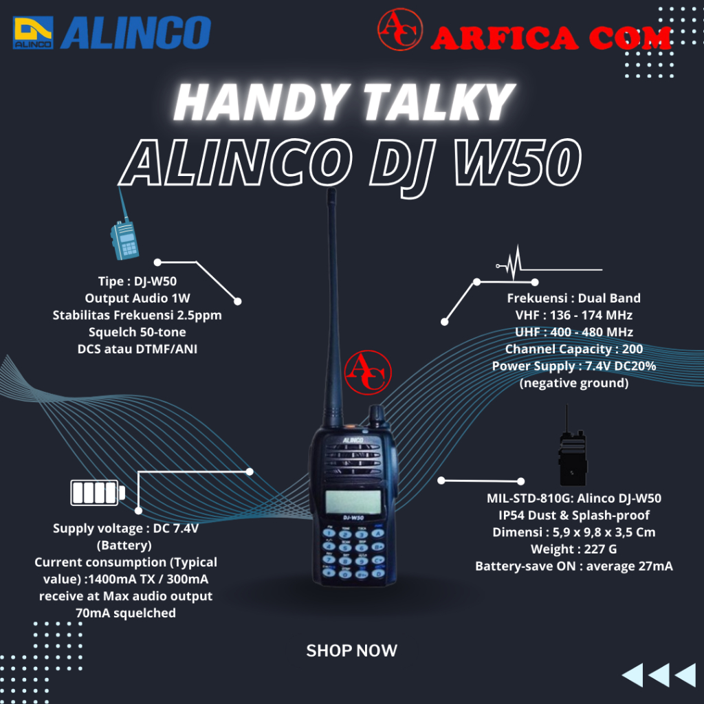 ALINCO DJ W50 ORIGINAL HT ALINCO DJ-W50 DUALBAND PENGGANTI ALINCO W500