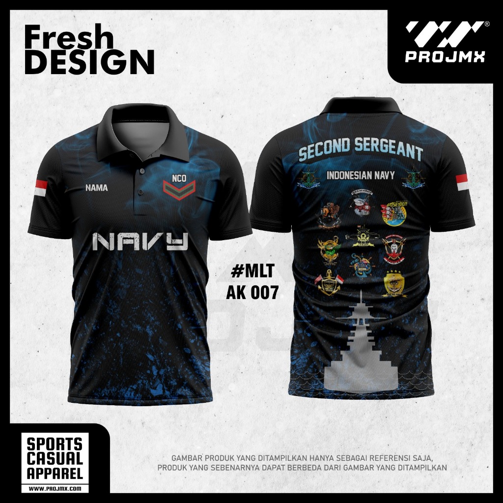 PROJMX - KAOS JERSEY MILITER NAVY SECOND SERGEANT TERBARU DAN FULL PRINTING 