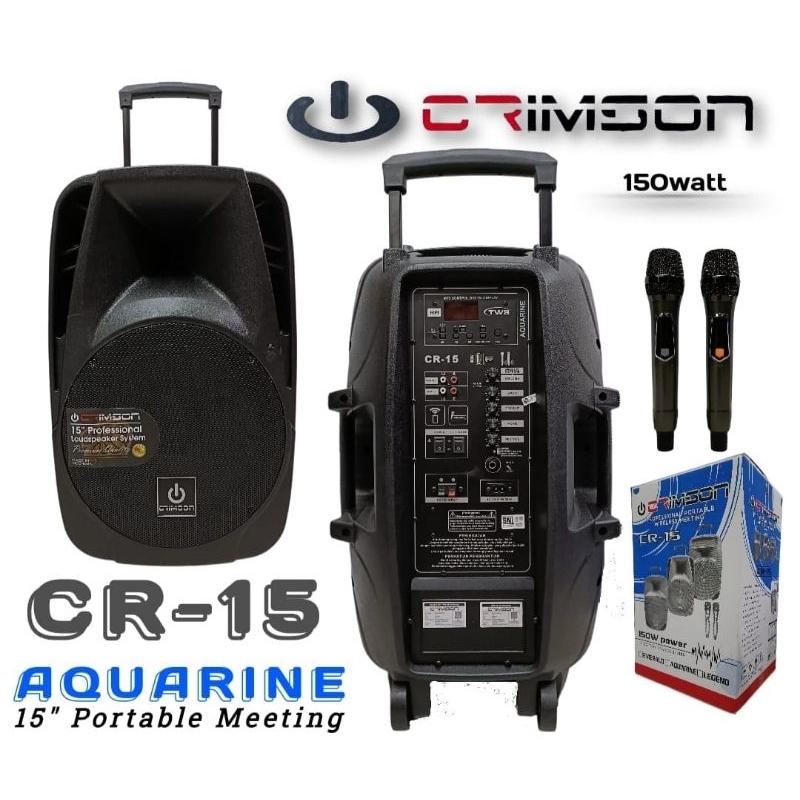 SPEAKER MEETING 15 INCH CRIMSON CR15 SPEAKER PORTABLE WIRELESS CRIMSON CR-15