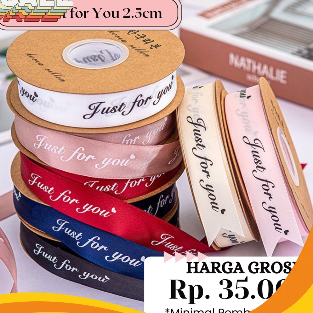 

MANTAP FLORIST THINGS 1 ROLL Pita Satin 25cm Just For You Korean Ribbon Pita Kado Pita Bunga Pita Just For You Pita Pembungkus Kado Hiasan Kado Korean Just For You Ribbon Pita Cantik Pita Sablon