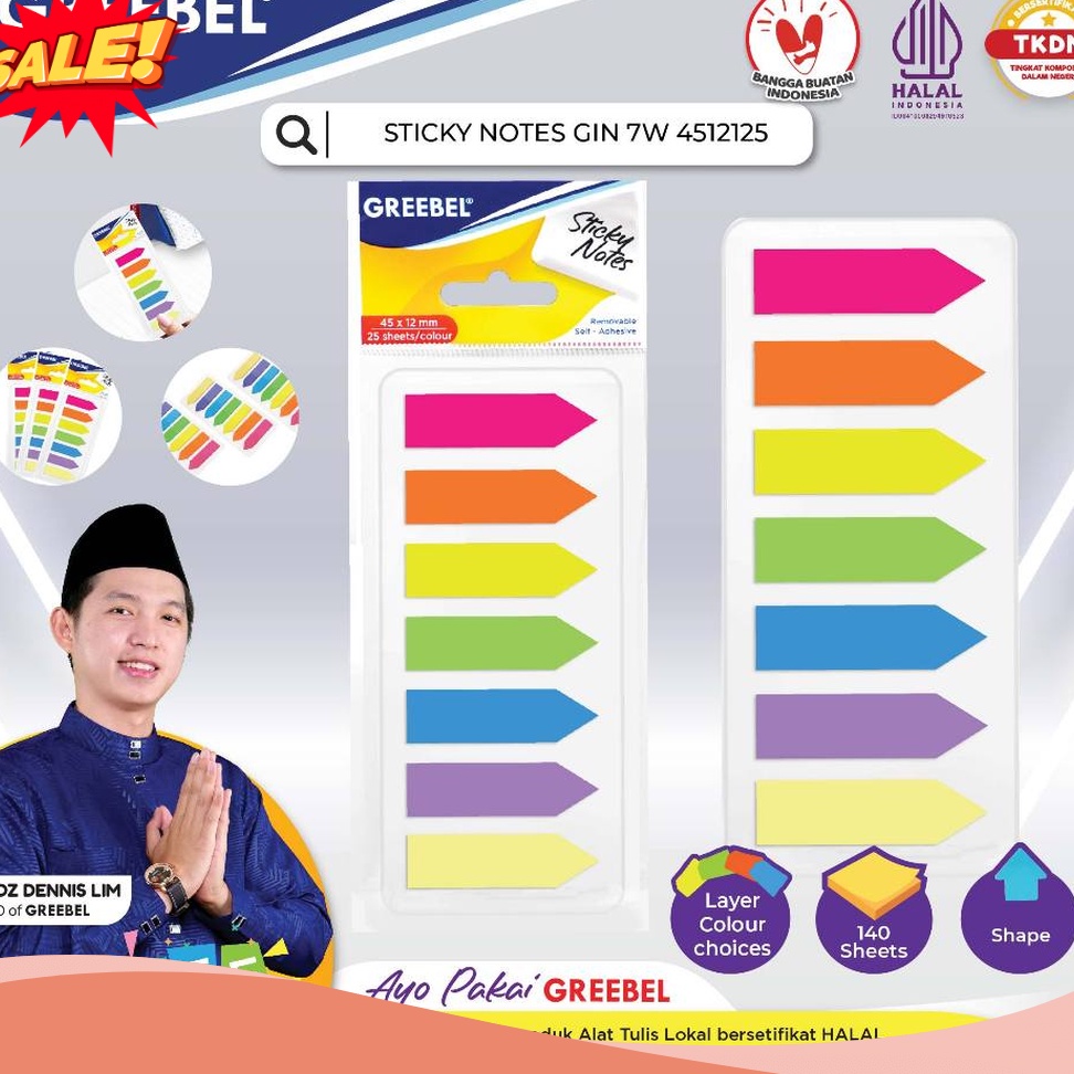 

TERBARU GREEBEL STICKY NOTES GIN 7W 4512125Memo Pad NoteDIY PlannerKertas Bentuk Warna warni