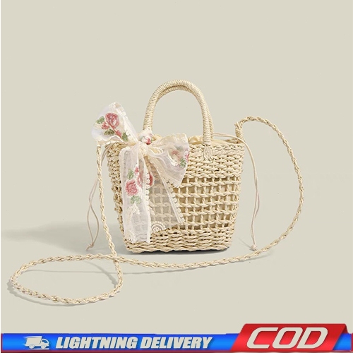 [ COD✅ ] Della Tas Jerami Musim Panas Baru Tas Selempang Pantai Tas wanita kekinian selempang Should