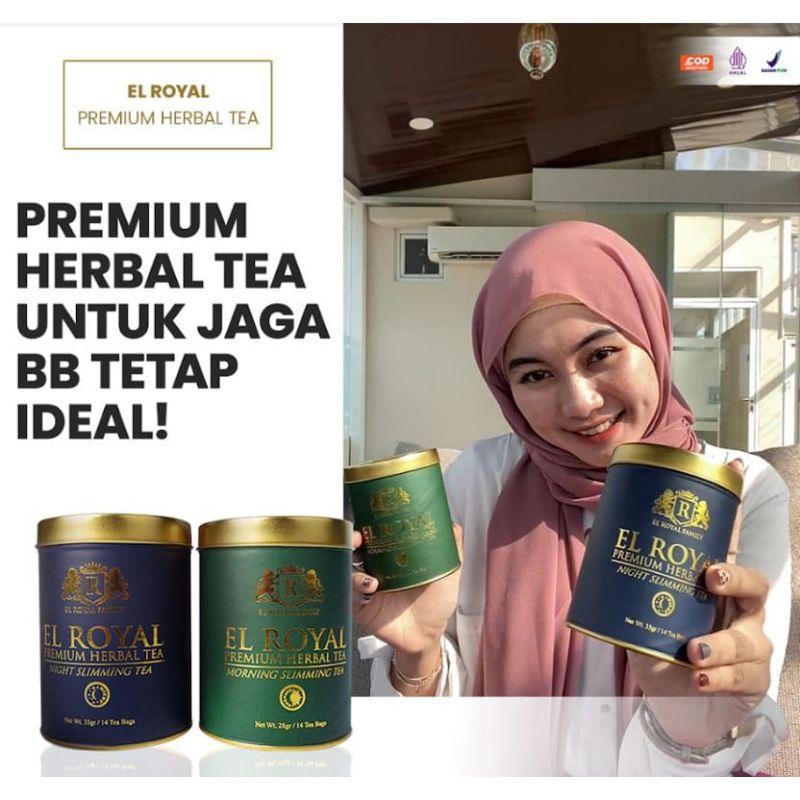 EL ROYAL PREMIUM TEA / TEH PELANGSING SIANG & MALAM (1PAKET) ORIGINAL BPOM HERBAL 100%