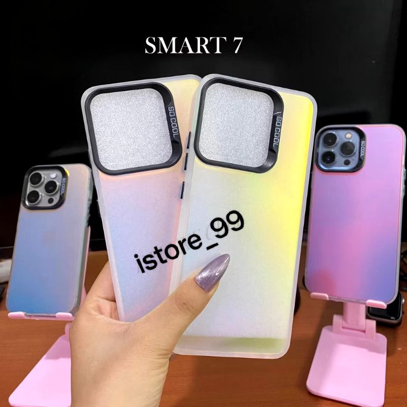 SLICON/CASE IMD SILVER AURORA INFINIX SMART 7 CASE IMD HOLOGRAM SILVER AURORA