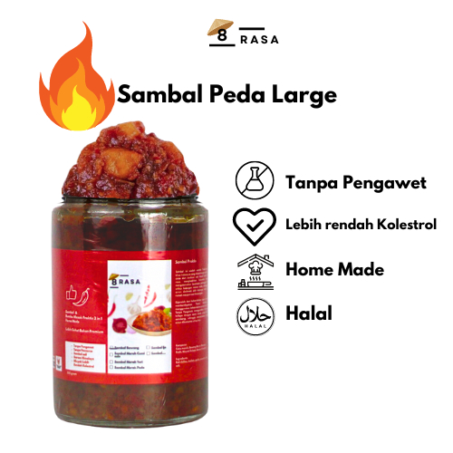 

Sambal 8 Rasa Peda Oseng, tanpa Pengawet, Tahan 6 bulan, Best Seller