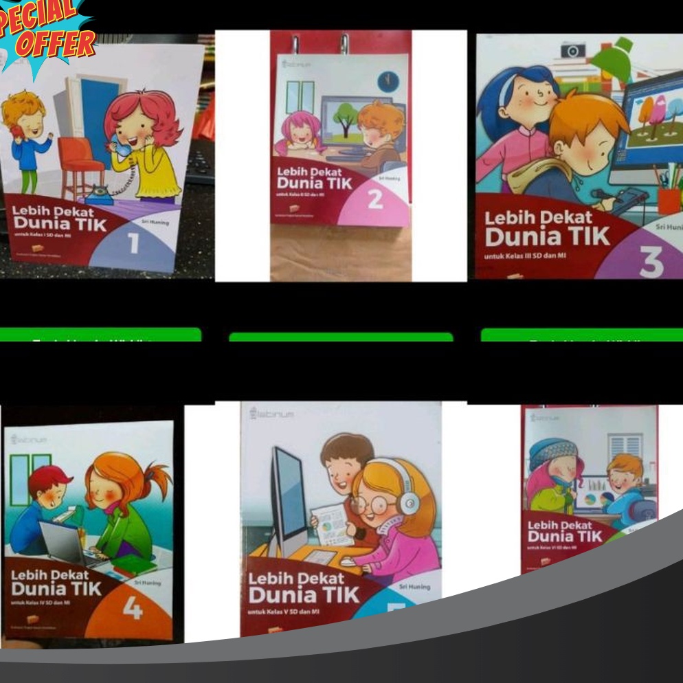 TERDAHSYAT Buku Lebih Dekat Dunia TIK SD  MI Kelas 1 2 3 4 5 6 Platinum Tiga Serangkai