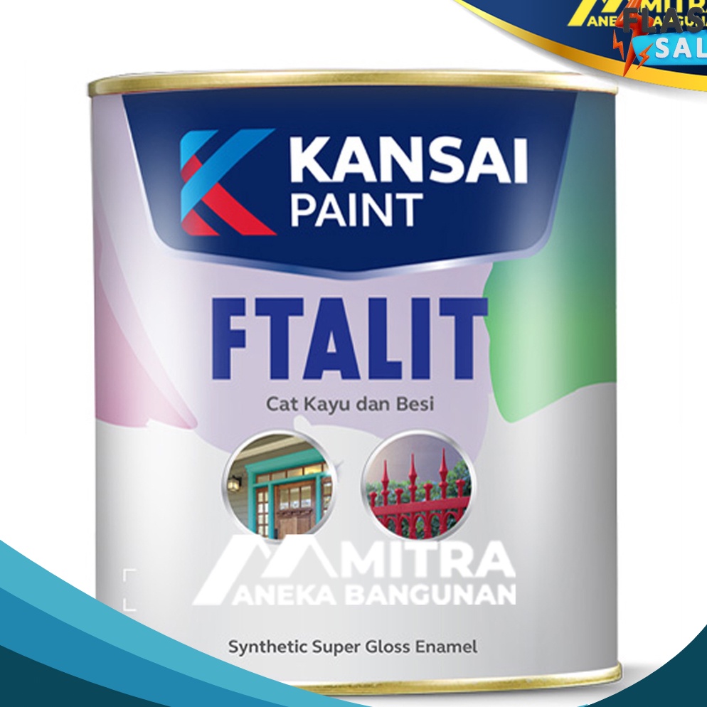 

PANAS CAT KAYU DAN BESI KANSAI FTALIT GLOSS 1 LITER SEMI GLOSS DOFF CAT MINYAK