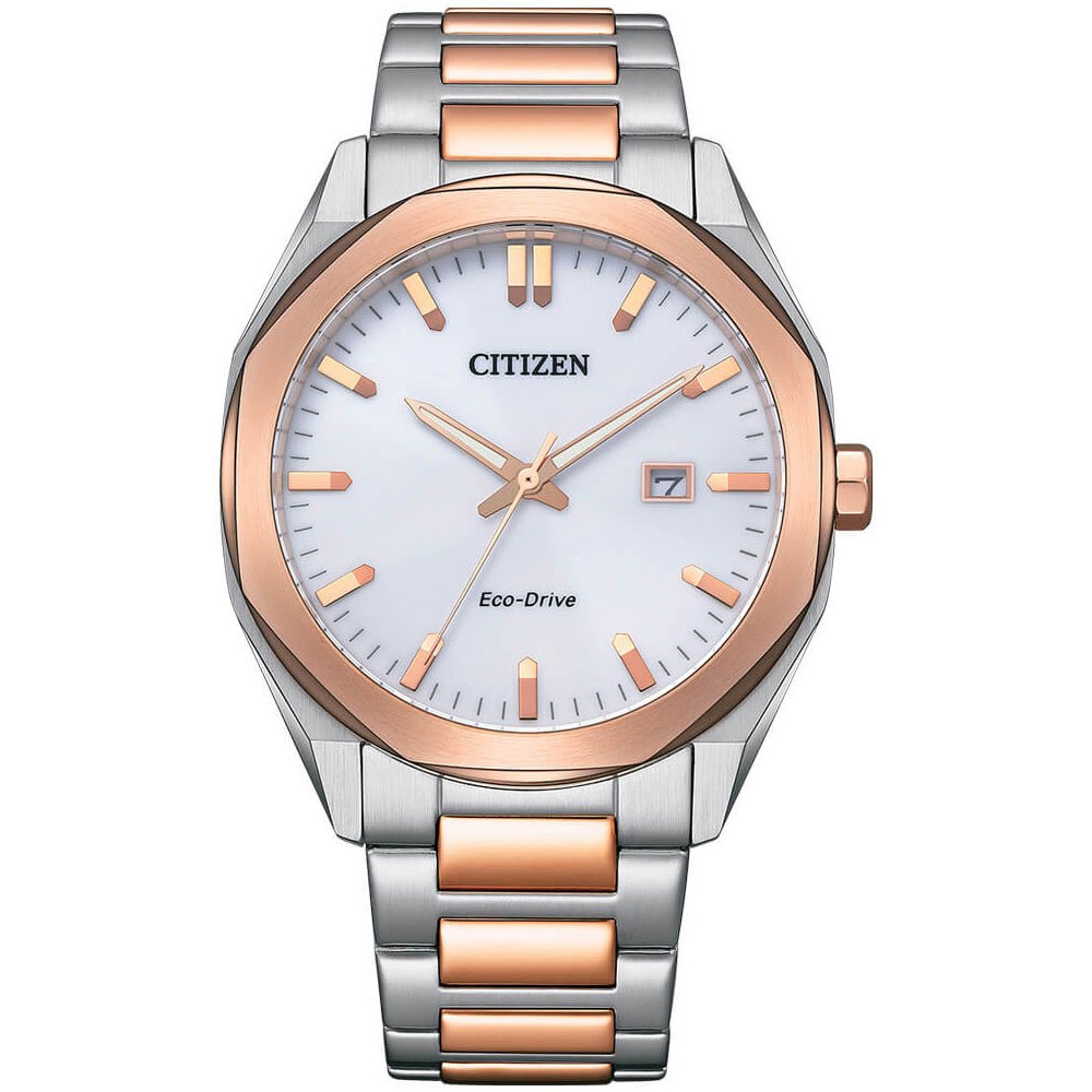 Jam Tangan Citizen Eco Drive BM7606-84A Elegance Solar White Dial Two Tone Silver Rose Gold Stainles