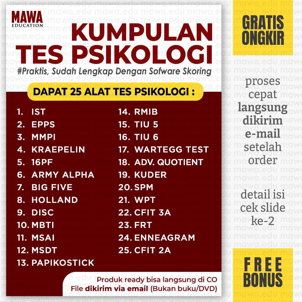 Software Alat Tes Psikologi / Aplikasi Skoring Psikotes