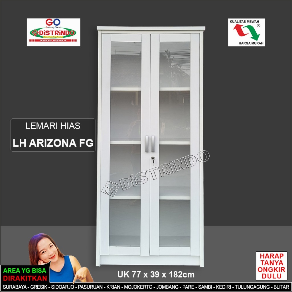 DISTRINDO Lemari Hias / Etalase kaca 2Pintu Minimalis