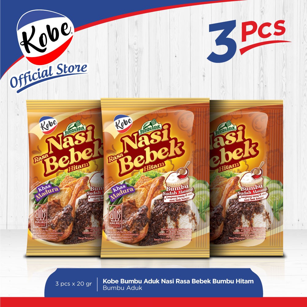 

KOBE ADUK NASI BEBEK BUMBU HITAM 20 gr x 3 pcs