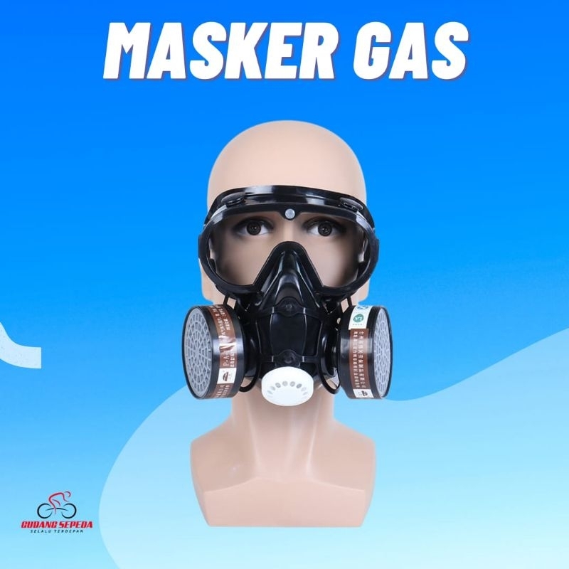 Masker Gas Respirator Full Face Active Carbon Air Brush