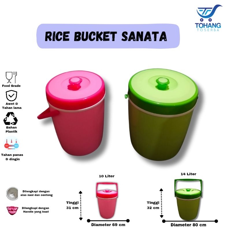Rice bucket Sanata 10 liter 14 liter , termos nasi es 10 liter 14 liter