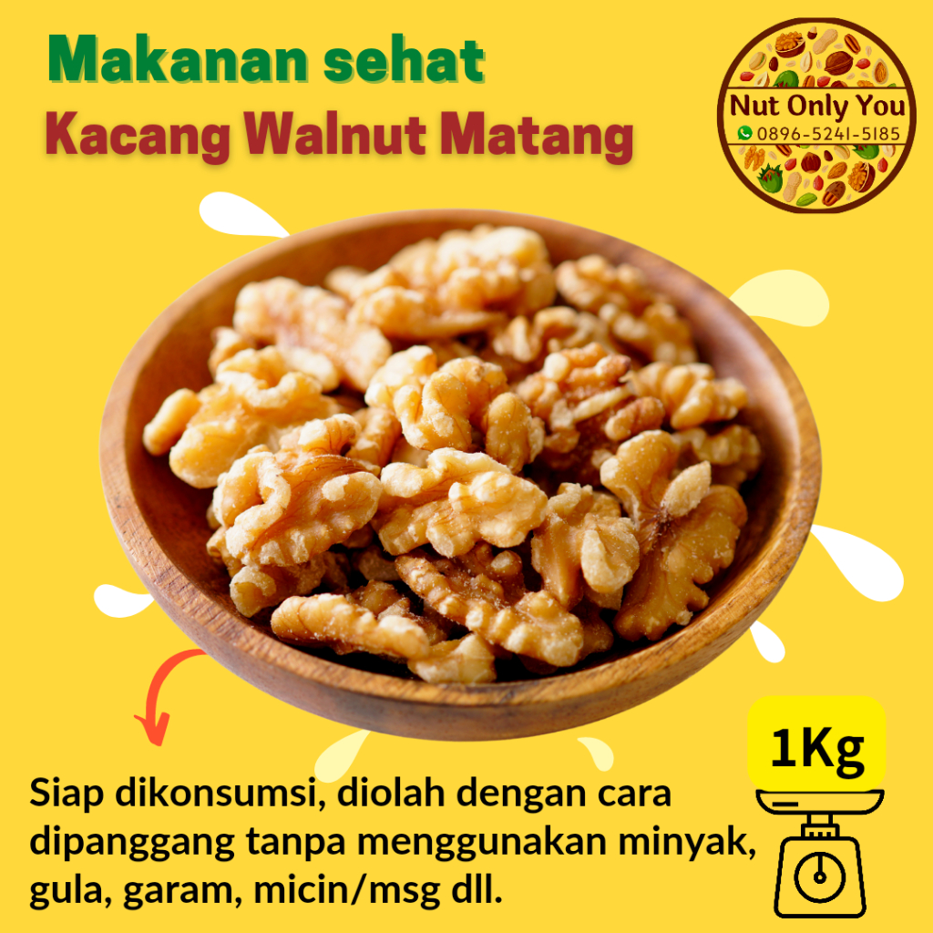 

Kacang Walnut Panggang Matang Roasted Kacang Otak 1KG