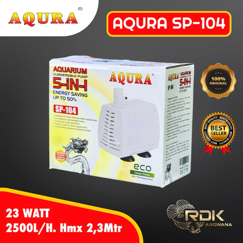 Pompa Air Celup Aquarium AQURA SP 104 Pompa Kolam koi Akuarium Low Watt