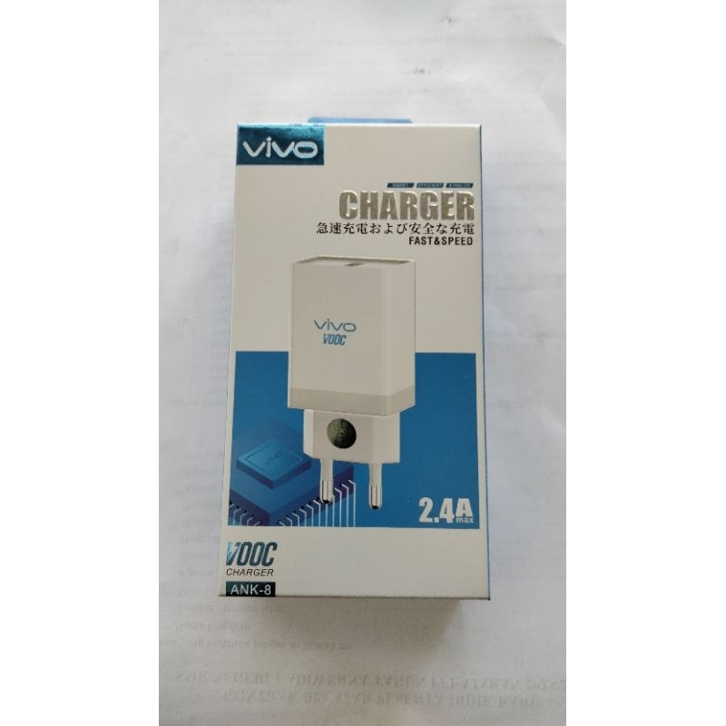 FAST Charger VIVO VOOC 2,4 A Ampere 2,4A cas casan murah bagus FC ANK - VIVO