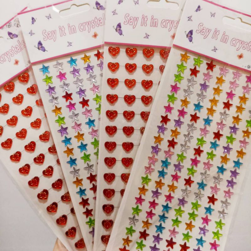 

Sticker Manik Bintang Star Love Heart/ Stiker Tempelan Wajah Hp/ Deco